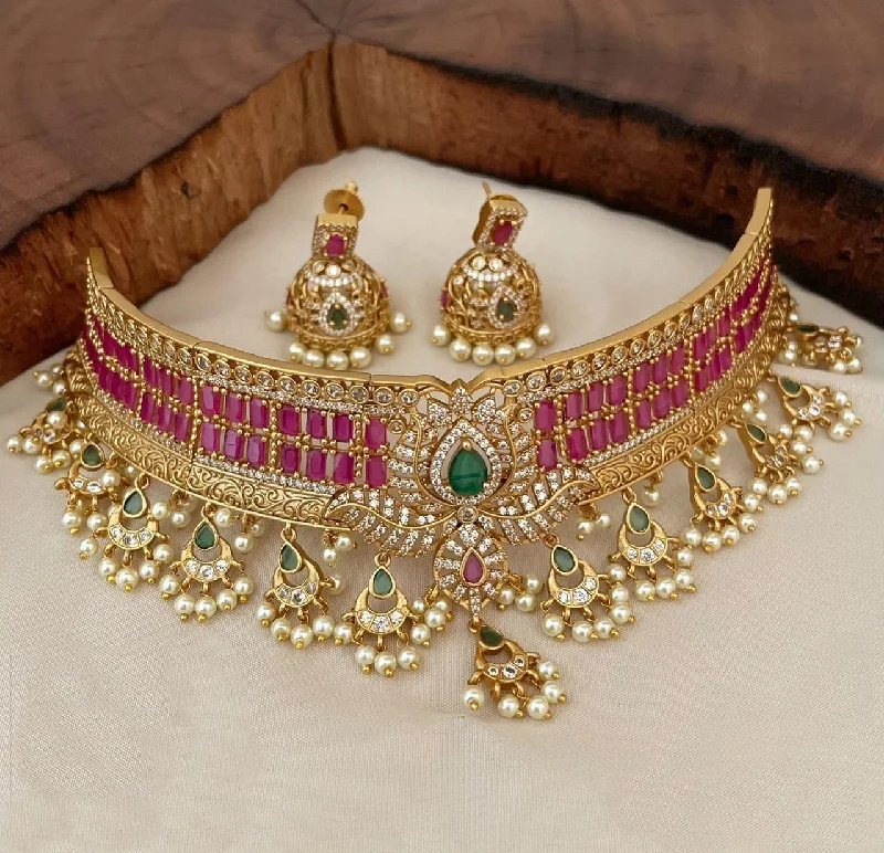 Once-A-Year Jewelry Sale – Grab Your Favorites Now Premium quality Designer Cz zercon stones choker Necklace set