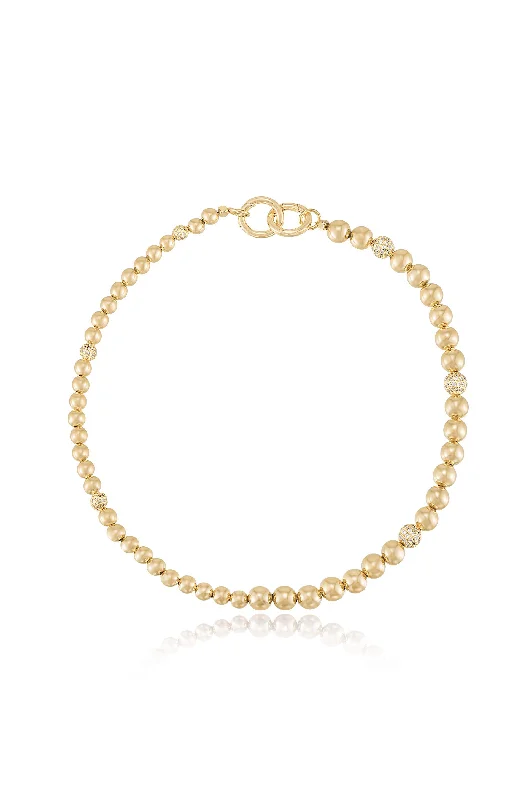 Modern Statement Jewelry For Bold Styling Royal Sphere 18k Gold Plated Necklace