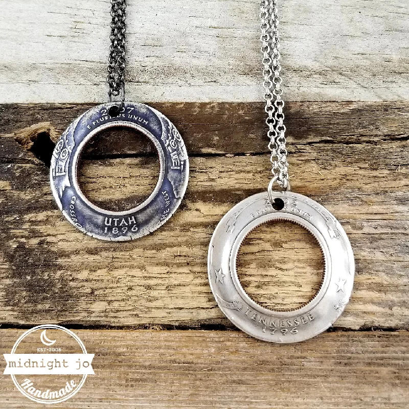 Affordable Luxury Jewelry For Every Occasion State Quarter INSIDE OUT Coin Necklace