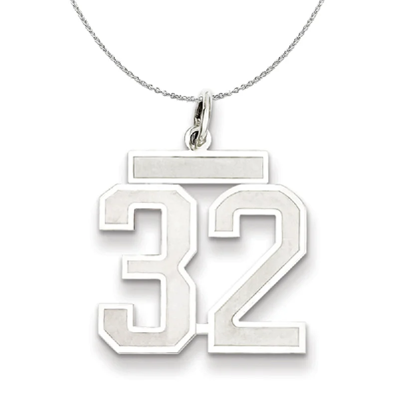 Bestselling Jewelry Now On Sale – Elevate Your Look Sterling Silver, Jersey Collection, Medium Number 32 Necklace