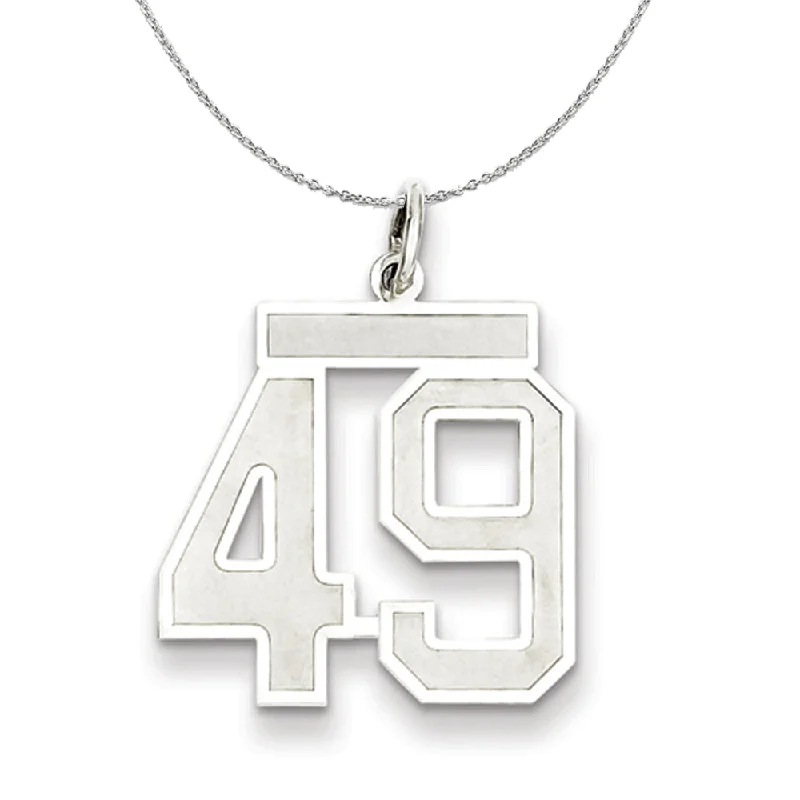 Waterproof Stainless Steel Jewelry For Lasting Beauty Sterling Silver, Jersey Collection, Medium Number 49 Necklace