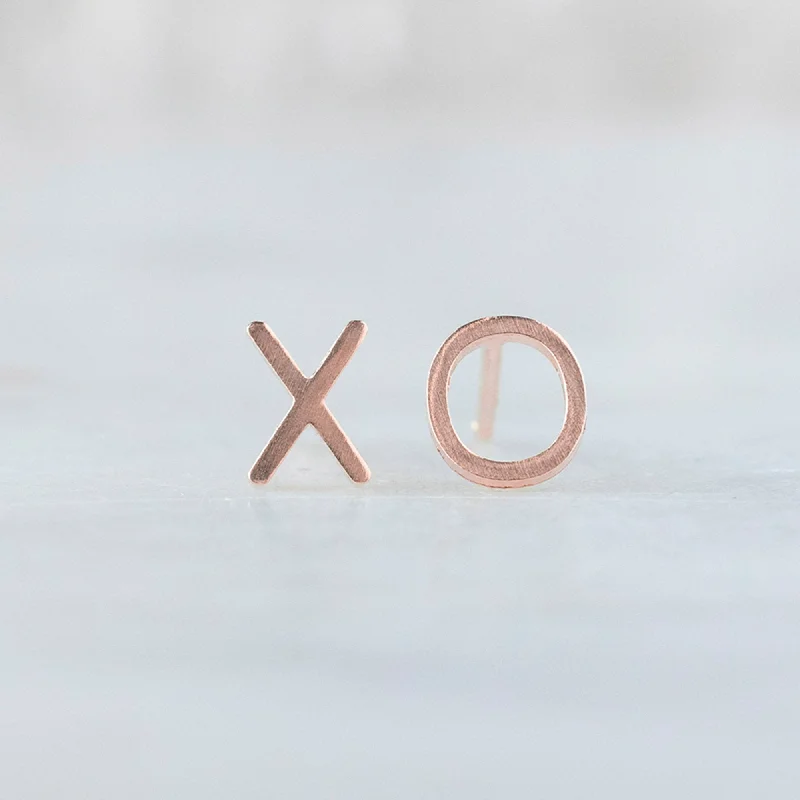 The XO' Stud Earrings | 14K Rose Gold