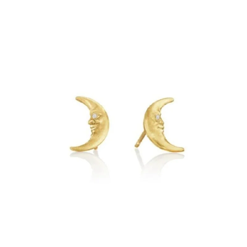 Unique Jewelry For Less – Shop The Sale Now Tiny Crescent Moonface Stud Earrings