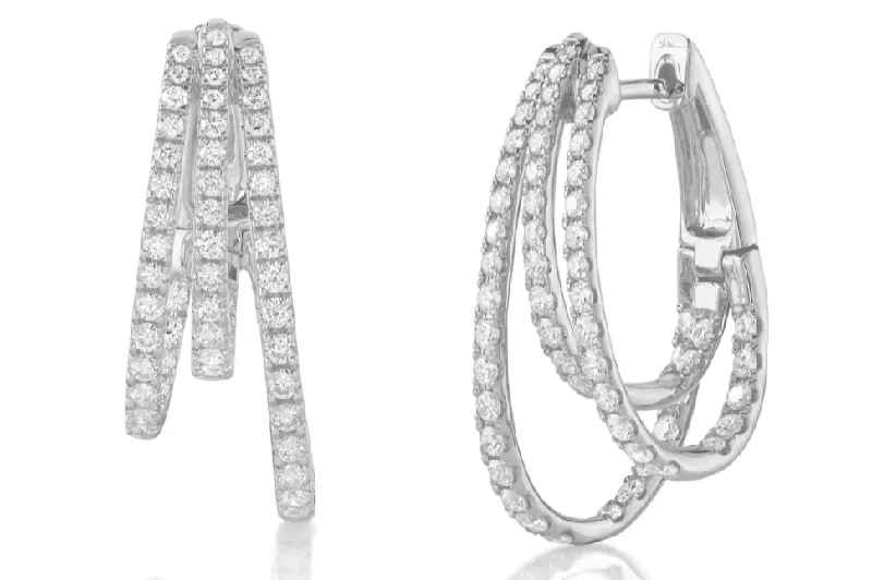 Luxury Jewelry At Unbeatable Discounts Shy Creation Diamond Trio Huggie Hoop Earrings