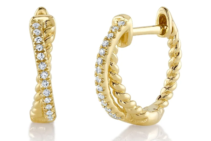 Seasonal Jewelry Sale – Upgrade Your Style Today Shy Creation Diamond Criss-Cross Huggie Earrings