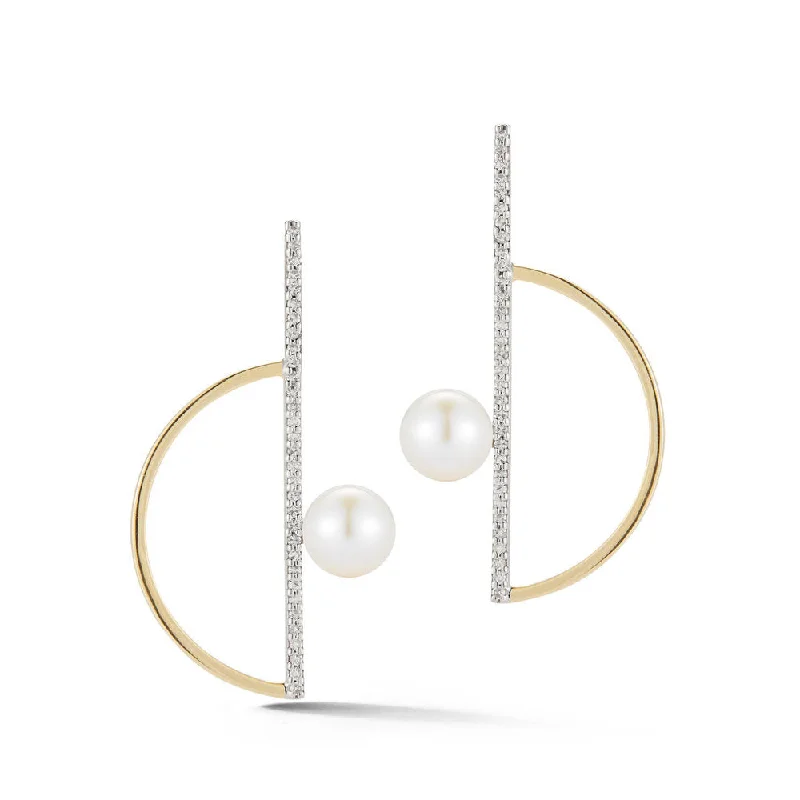 Waterproof Stainless Steel Jewelry For Lasting Beauty 14kt Pearl Semi Circle Earring