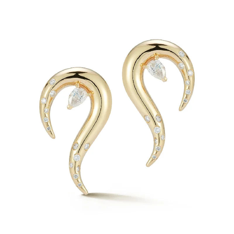Luxury Jewelry At Unbeatable Discounts 14kt Diamond Swoosh Earrings