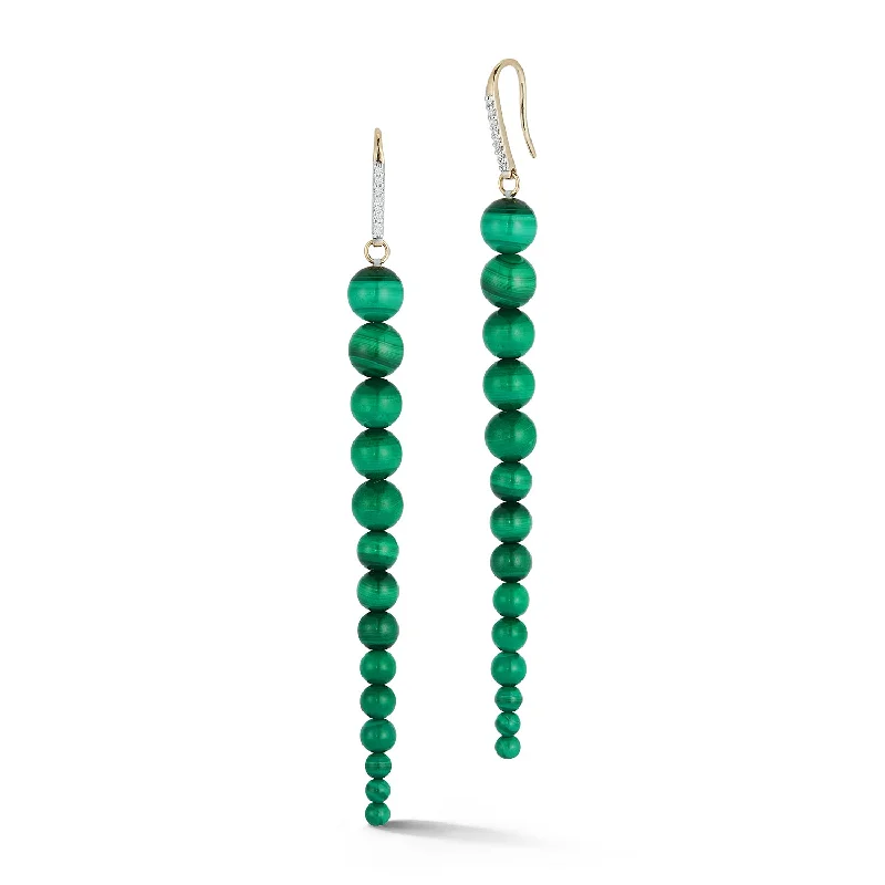 Personalized Jewelry Sale – Unique Pieces At Great Prices 14kt Graduated Malachite Danglers