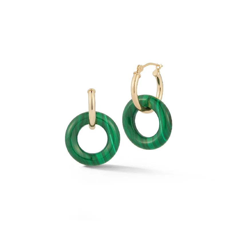 Get The Best Deals On Timeless Jewelry Pieces 14kt Malachite Donut Hoops