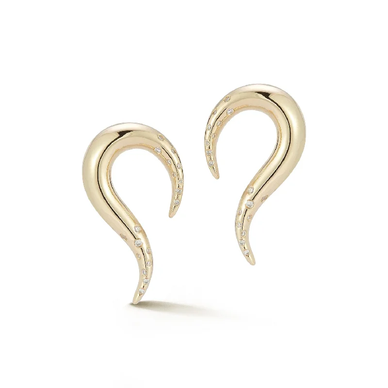 Discounted Jewelry For A Glamorous Look 14kt Swoosh Earrings