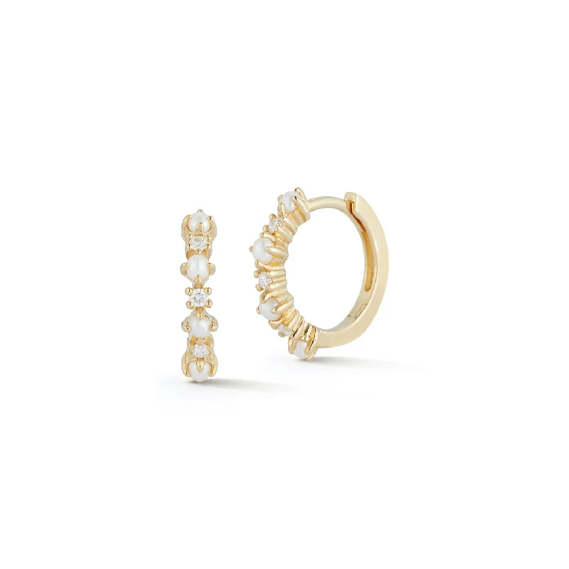 Limited-Stock Jewelry Clearance – Grab Your Favorites Now 14kt The little Things Pearls and Diamond Huggies