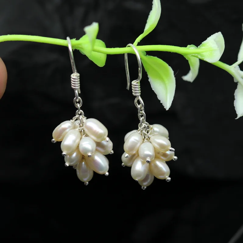 Best Jewelry Sale – Shop Exclusive Designs Now 925 sterling silver handmade hoops earring, fabulous tiny fresh water pearl earring. amazing customized bridesmaid pearl earring ear480