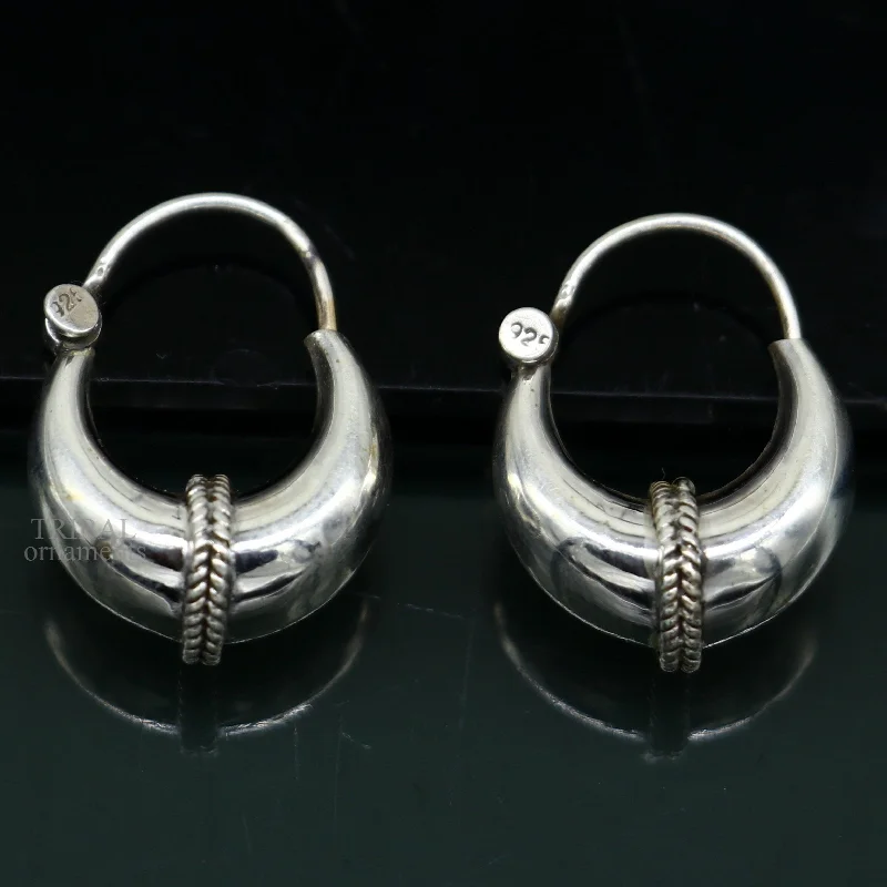 Bestselling Jewelry Now On Sale – Elevate Your Look 925 sterling silver Handmade vintage ethnic style hoops earrings Kundal unisex tribal stylish unique Bali jewelry from India ear1226 Bestselling Jewelry Now On Sale – Elevate Your Look 925 sterling silver Handmade vintage ethnic style hoops earrings Kundal unisex tribal stylish unique Bali jewelry from India ear1226