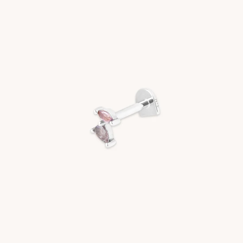 Shop Dazzling Jewelry At The Best Prices Amethyst Cluster Piercing Stud in Solid White Gold Shop Dazzling Jewelry At The Best Prices Amethyst Cluster Piercing Stud in Solid White Gold