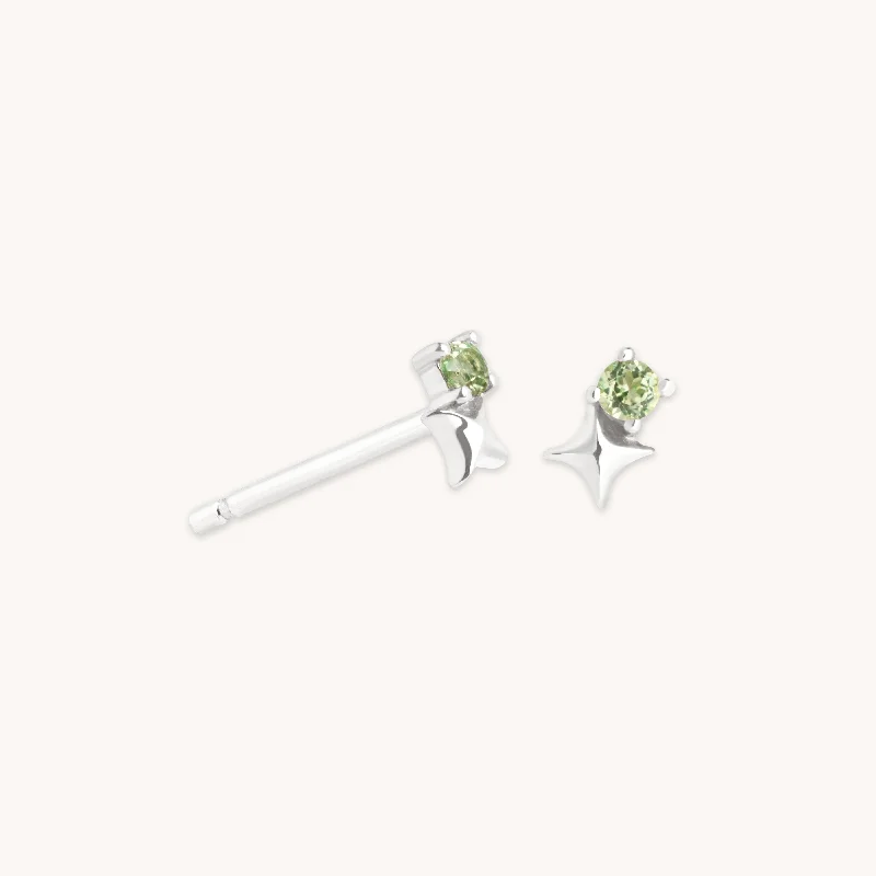 Elegant Designs, Unbeatable Discounts – Shop Jewelry Now August Peridot Birthstone Earrings in Solid White Gold