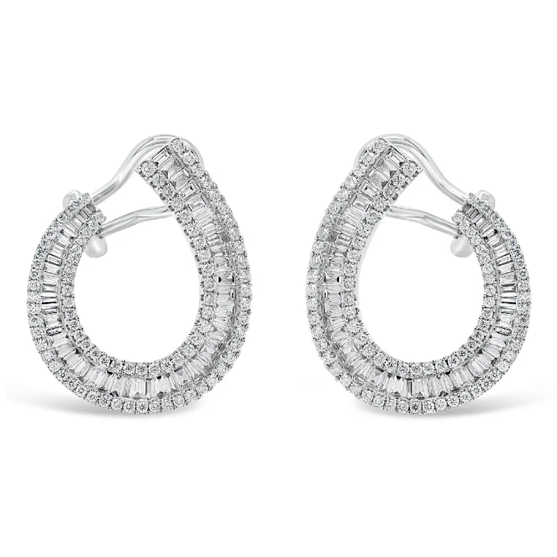 Exclusive Jewelry Bundles At Discounted Rates Baguette Diamond Front-Facing Hoop Earrings