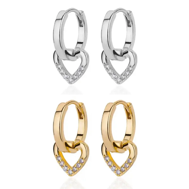 Jewelry Flash Sale – Stylish Designs At Unbeatable Rates Beautiful Heart Huggies - Gold or Silver - Stainless Steel