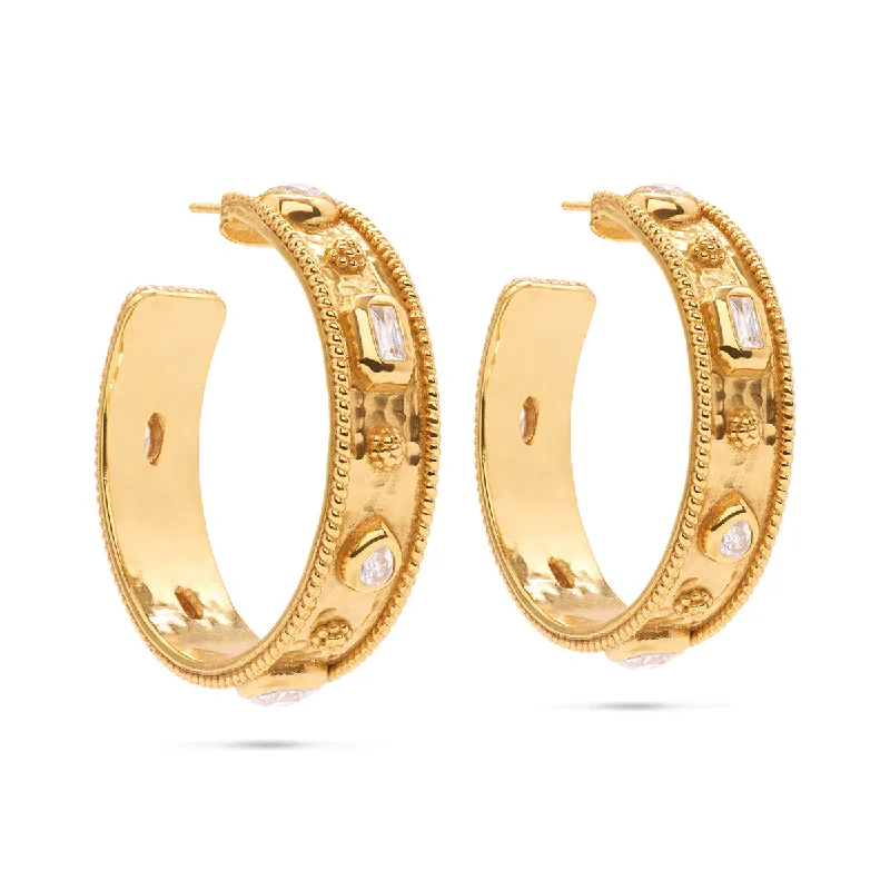 Must-Have Jewelry Pieces At Reduced Prices Berry Hoop Earrings- Clear Cubic Zirconia Must-Have Jewelry Pieces At Reduced Prices Berry Hoop Earrings- Clear Cubic Zirconia