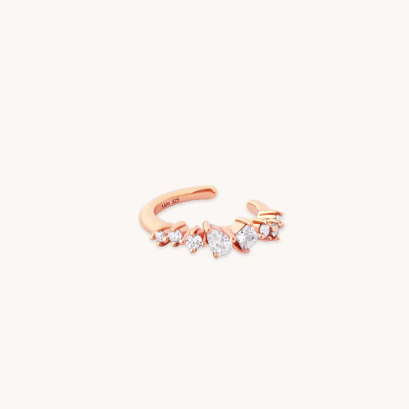 Shop Trending Jewelry With Exclusive Savings Celestial Crystal Ear Cuff in Rose Gold