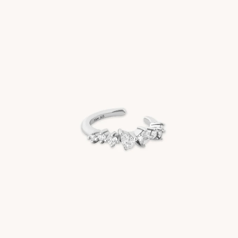 Elegant Necklaces And Bracelets At Limited-Time Offers Celestial Crystal Ear Cuff in Silver