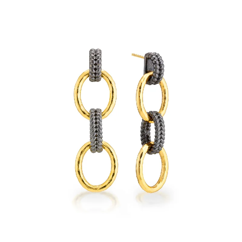 Breathtaking Jewelry At Limited-Time Savings Cleopatra Regal Double Link Earrings - Gold/Midnight Breathtaking Jewelry At Limited-Time Savings Cleopatra Regal Double Link Earrings - Gold/Midnight