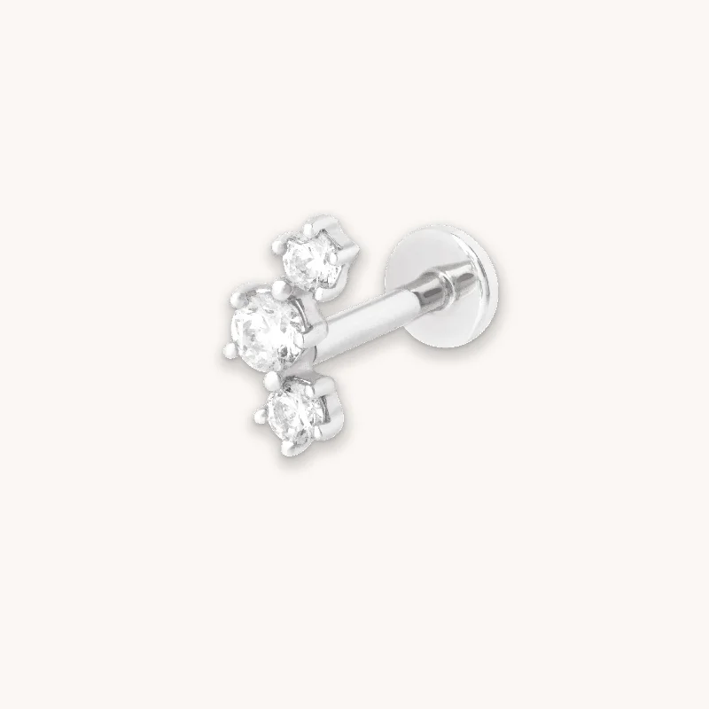 Holiday Jewelry Sale – Perfect Gifts At The Best Prices Curved Crystal Piercing Stud in Solid White Gold Holiday Jewelry Sale – Perfect Gifts At The Best Prices Curved Crystal Piercing Stud in Solid White Gold