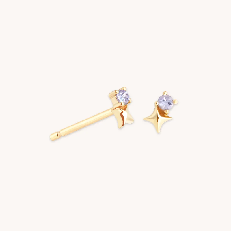 Grab Your Favorite Jewelry At The Lowest Prices December Tanzanite Birthstone Earrings in Solid Gold