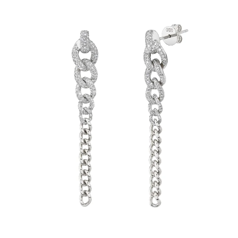 Affordable Luxury Jewelry – Style At A Great Price DIAMOND 2 IN 1 GRADUAL PAVE DROP  EARRINGS