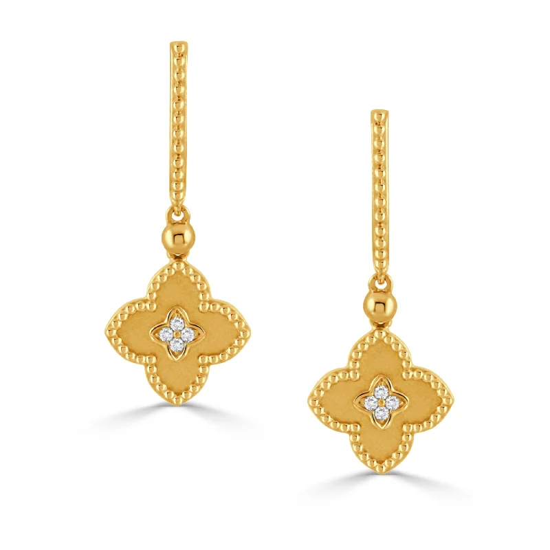 Fashion-Forward Geometric Jewelry For Contemporary Style Doves Diamond Clover Earrings