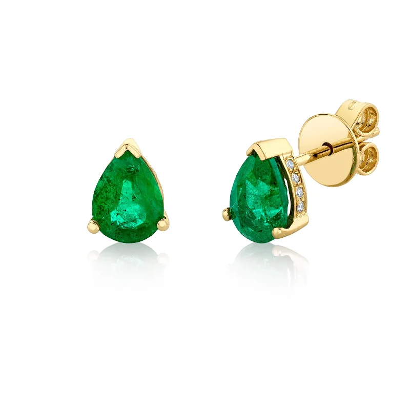 Exclusive Online Jewelry Sale – Don't Wait EMERALD TEARDROP HALO  STUDS