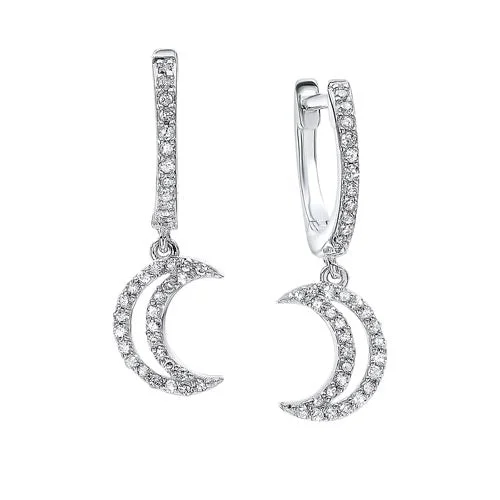 Premium Jewelry At Special Low Prices For A Limited Time Crescent Diamond Drop Earrings in 14K White Gold (1/4 ct. tw.) Premium Jewelry At Special Low Prices For A Limited Time Crescent Diamond Drop Earrings in 14K White Gold (1/4 ct. tw.)