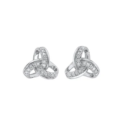 Luxury Jewelry At Unbeatable Discounts 10Kt White Gold Diamond (1/10 Ctw) Earring