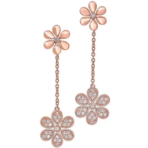 Exclusive Jewelry Sale – Shine For Less Diamond Double Daisy Flower Dangle Earrings in Gold (¼ ctw) Exclusive Jewelry Sale – Shine For Less Diamond Double Daisy Flower Dangle Earrings in Gold (¼ ctw)