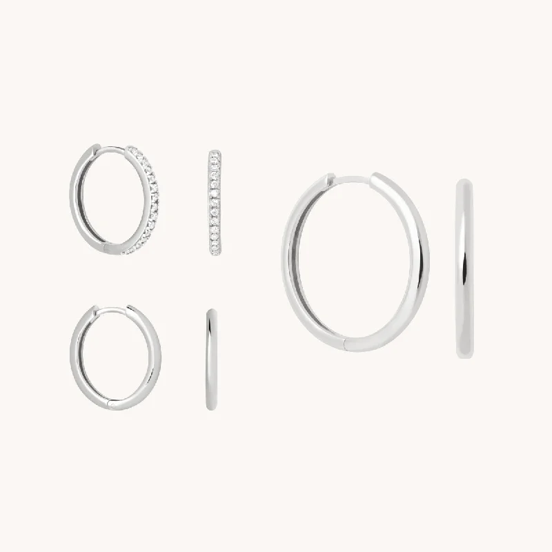 Trending Jewelry Now At Unbeatable Prices Essential Shimmer Hoop Gift Set in Silver Trending Jewelry Now At Unbeatable Prices Essential Shimmer Hoop Gift Set in Silver
