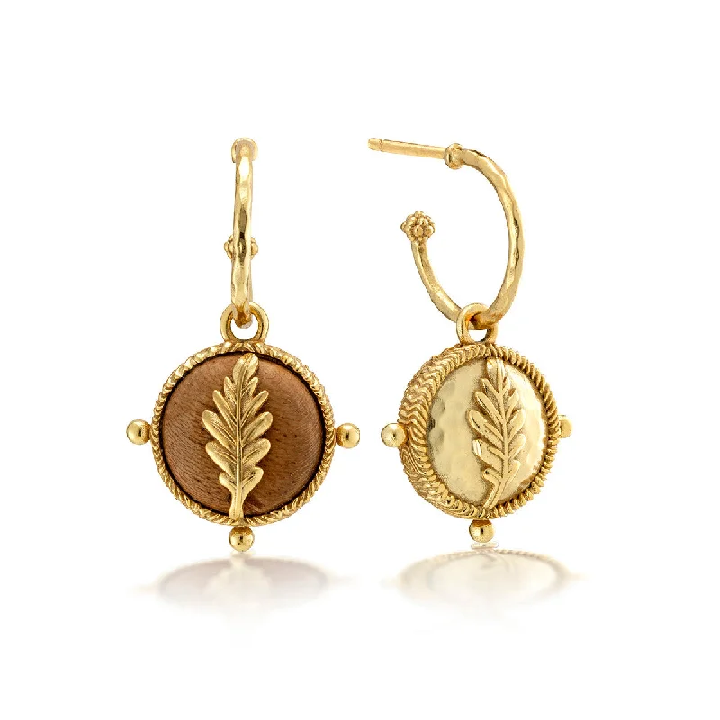 Unlock Unbeatable Jewelry Deals Before They’Re Gone Forest Walk Oak Leaf Earrings with Double Sided Charm - Teak/Gold Unlock Unbeatable Jewelry Deals Before They’Re Gone Forest Walk Oak Leaf Earrings with Double Sided Charm - Teak/Gold