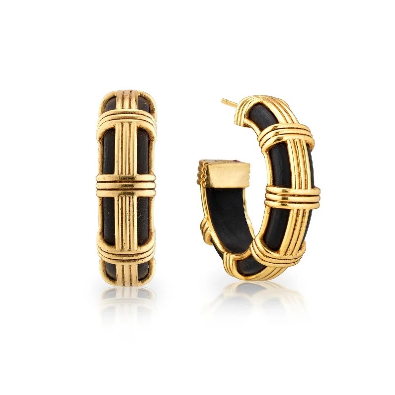 Your Dream Jewelry At Dream Prices – Shop Now Gaia Cage Hoop Earrings - Ebony