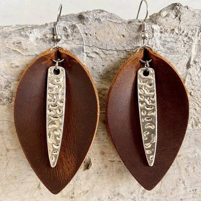 Unmissable Deals On Handmade Jewelry Collections Genuine Leather Leaf Earrings