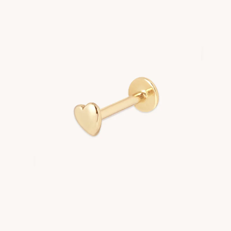 Affordable Gold-Plated Jewelry For Modern Fashion Heart Piercing Stud in Solid Gold Affordable Gold-Plated Jewelry For Modern Fashion Heart Piercing Stud in Solid Gold
