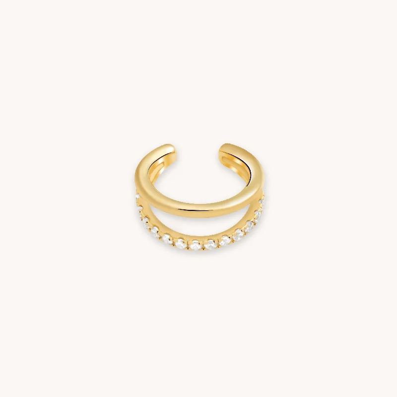 Get Ready To Sparkle – Special Jewelry Discounts Illusion Crystal Ear Cuff in Gold