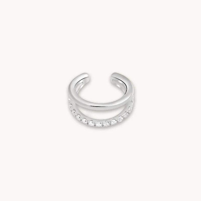 Shop Fine Jewelry With Amazing Deals Illusion Crystal Ear Cuff in Silver
