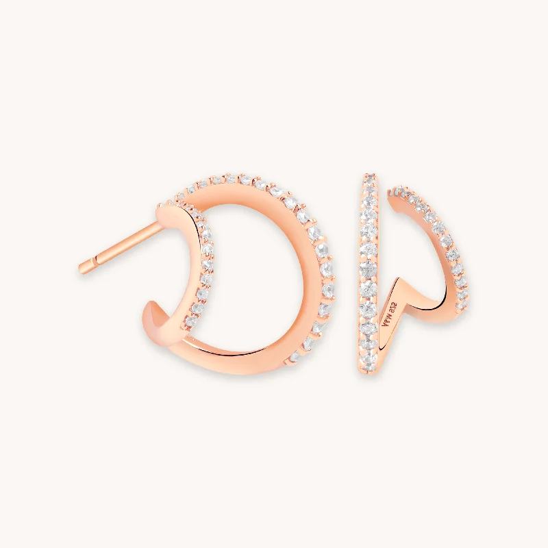 Shop Fine Jewelry With Amazing Deals Illusion Crystal Hoops in Rose Gold