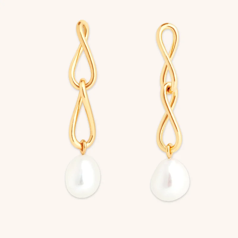 Stunning Jewelry At Even More Stunning Prices Infinite Pearl Drop Studs in Gold