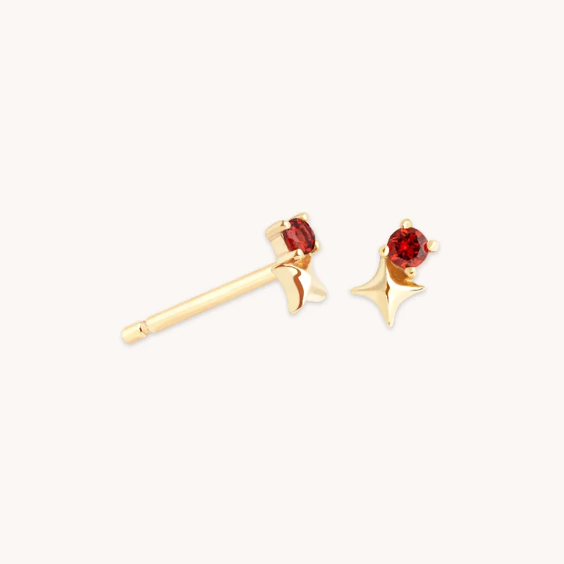 Jewelry Sale Alert – Shop Timeless Elegance Today January Garnet Birthstone Earrings in Solid Gold