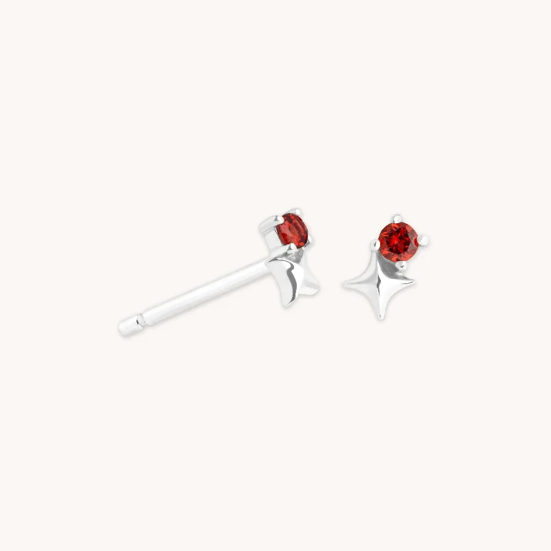 Timeless Beauty, Unbeatable Deals – Jewelry Sale On January Garnet Birthstone Earrings in Solid White Gold