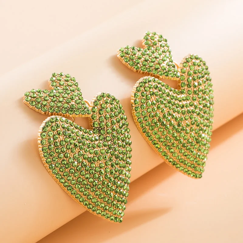 Premium Diamond Jewelry At Once-In-A-Lifetime Discounts Just Lil Things green & white Pin Earrings