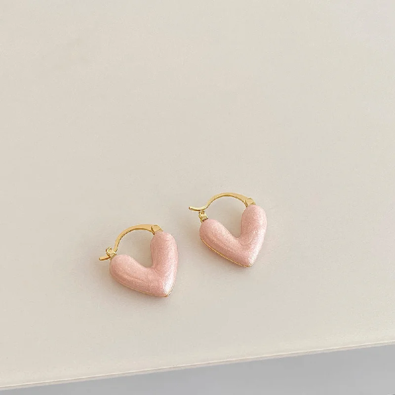 Shine In Style – Shop Jewelry Discounts Today Gold Hoop Earrings with Pink Heart Charms jlt11725