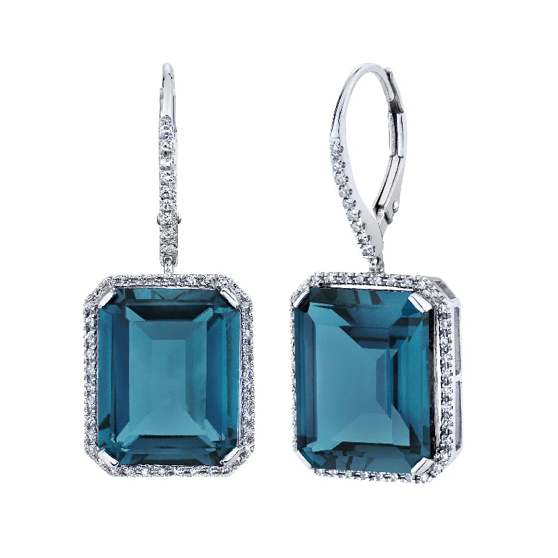 Trending Jewelry Styles Now At Limited-Time Discounts LONDON BLUE TOPAZ & DIAMOND PORTRAIT EARRINGS