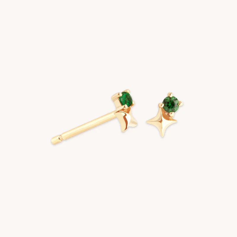Personalized Jewelry Sale – Meaningful Gifts At Great Prices May Tsavorite Birthstone Earrings in Solid Gold