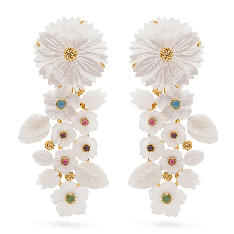 Versatile Layering Jewelry For Effortless Chic Mermaid Garden Convertible Statement Earrings - MOP/Multi-Colored Jade Versatile Layering Jewelry For Effortless Chic Mermaid Garden Convertible Statement Earrings - MOP/Multi-Colored Jade