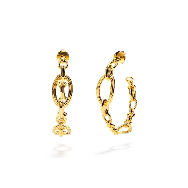 Get The Best Deals On Timeless Jewelry Pieces Monique Chain Hoop Earrings - Gold